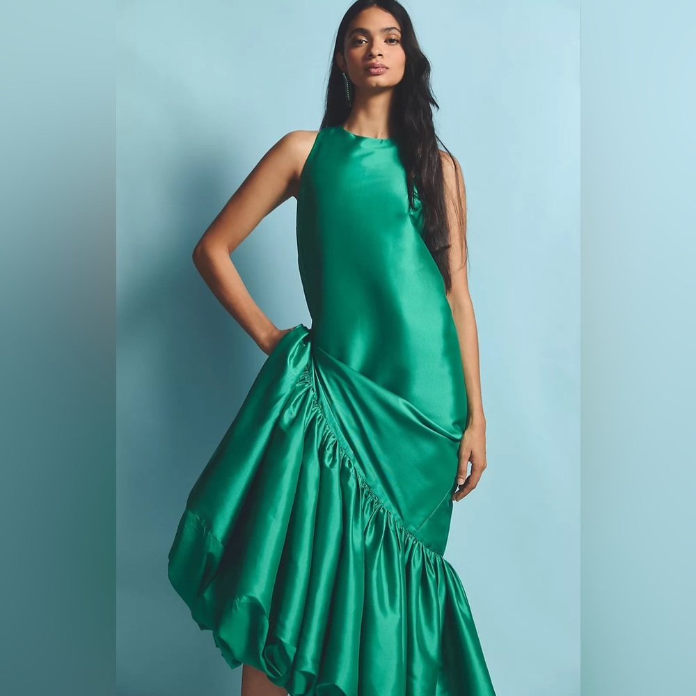 Pinnacle by Shruti Sancheti Bubble Maxi Dress in Emerald Green
